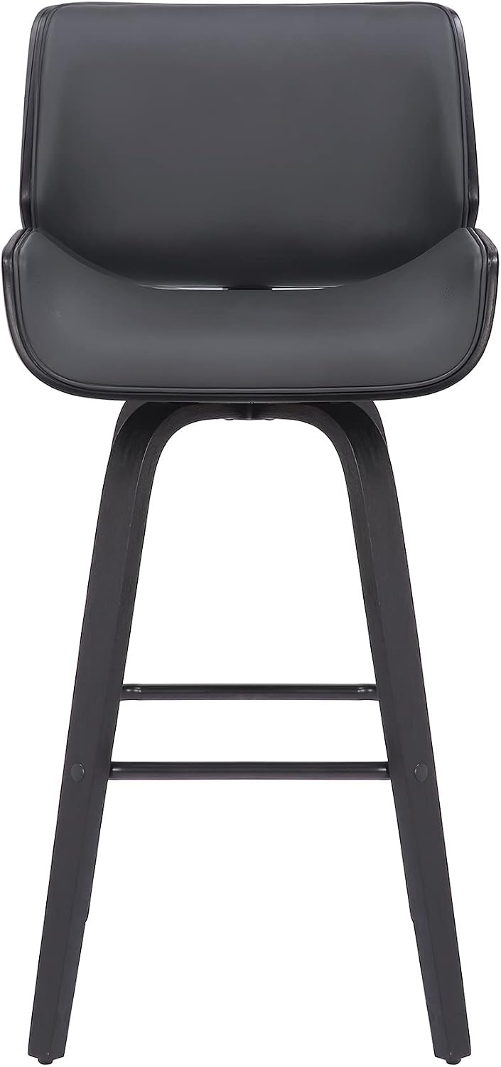 image:imageArmen Living Tyler 26 Counter Height Swivel Cream Faux Leather and Walnut Wood Bar Stool Set of 3GrayBlack