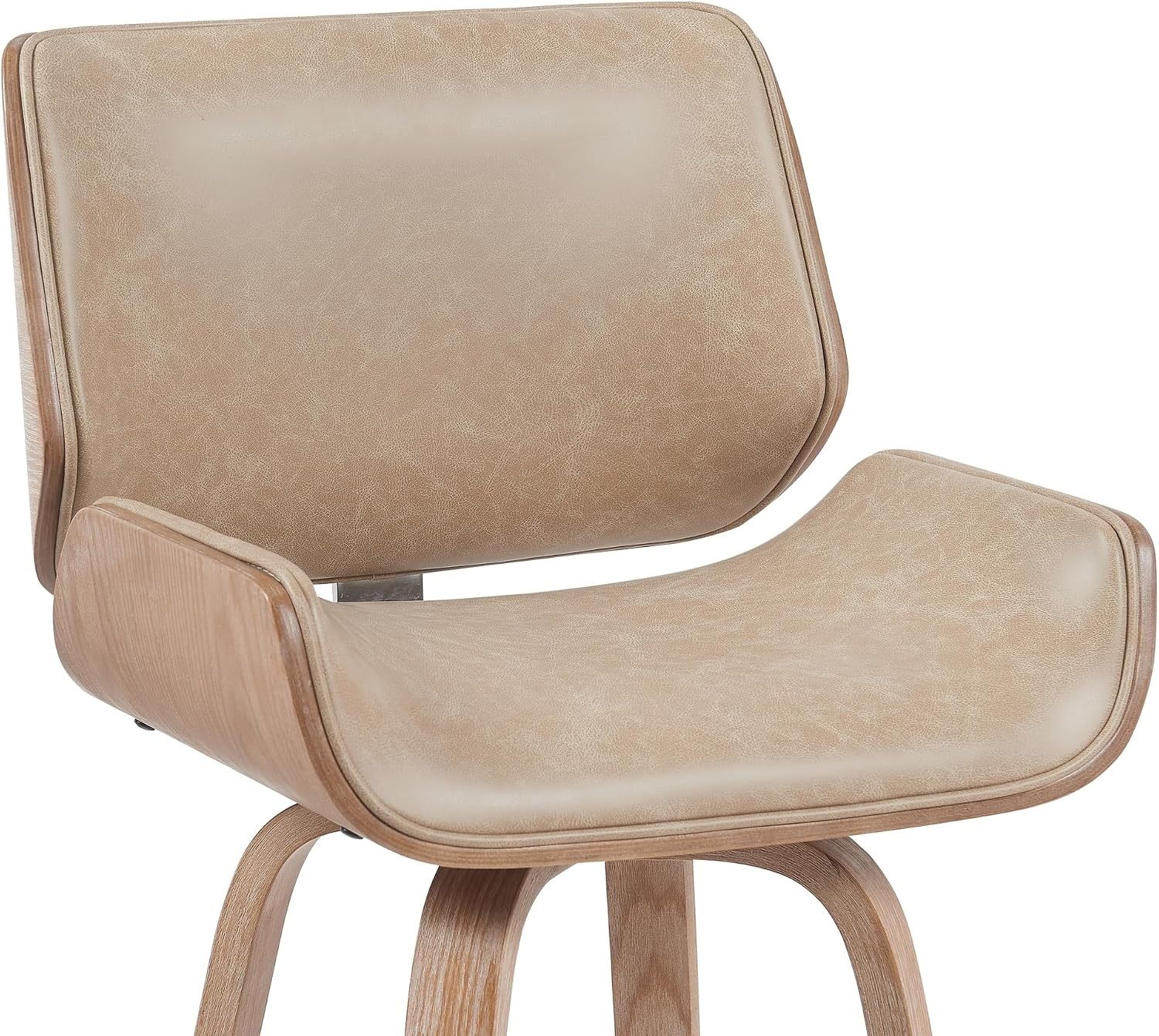 image:imageArmen Living Tyler 26 Counter Height Swivel Cream Faux Leather and Walnut Wood Bar Stool Set of 3Vintage BrownNatural