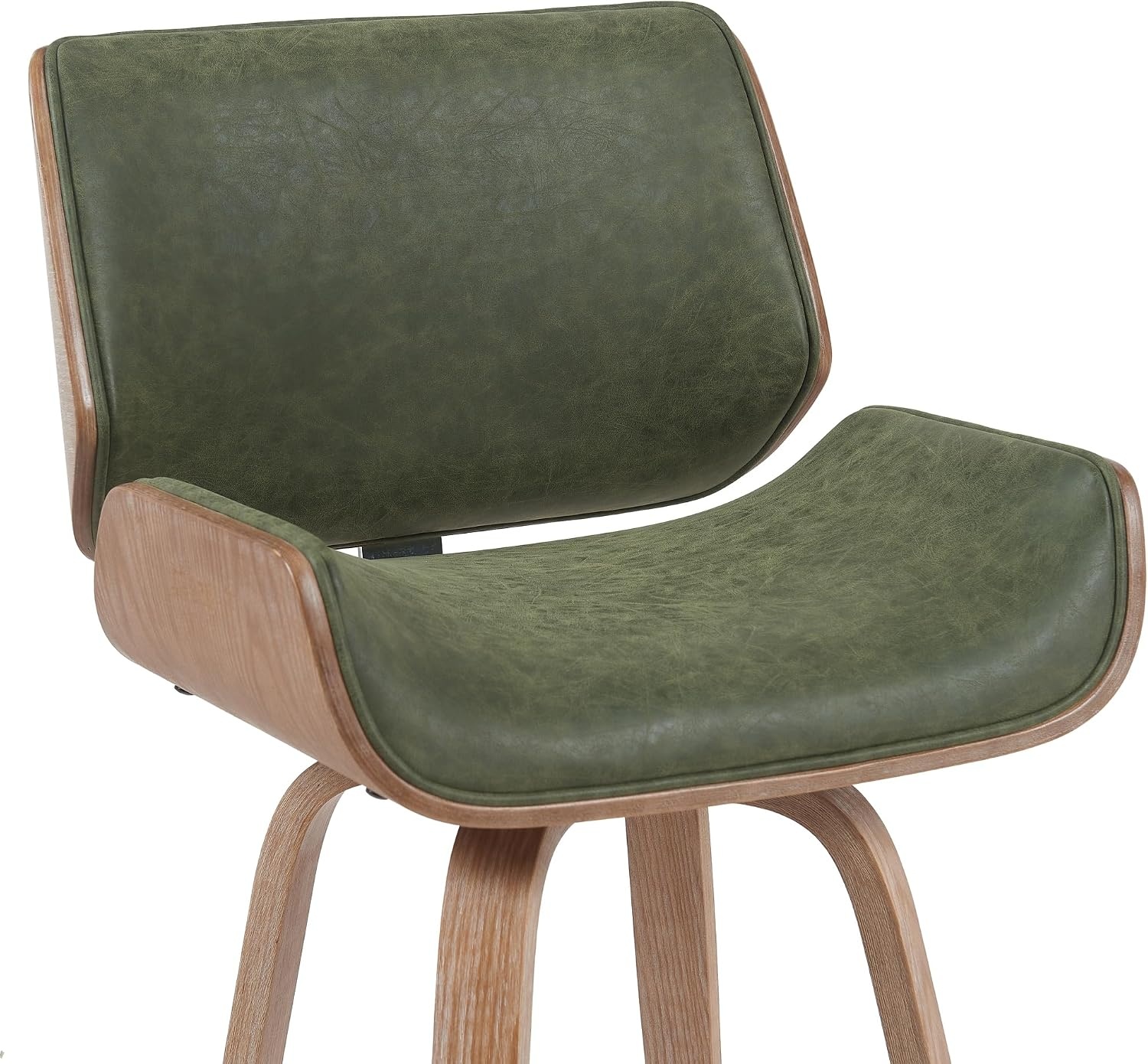 image:imageArmen Living Tyler 26 Counter Height Swivel Cream Faux Leather and Walnut Wood Bar Stool Set of 3Vintage GreenNatural