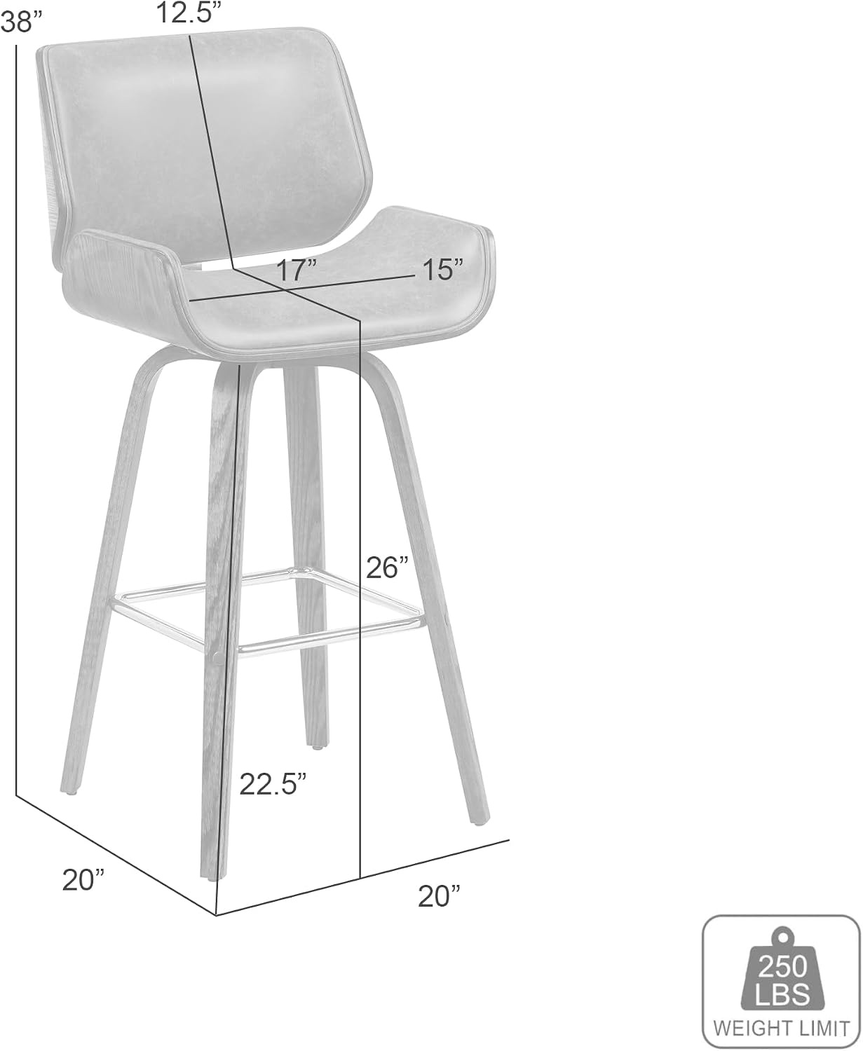 image:imageArmen Living Tyler 26 Counter Height Swivel Cream Faux Leather and Walnut Wood Bar Stool Set of 3Vintage GreenNatural