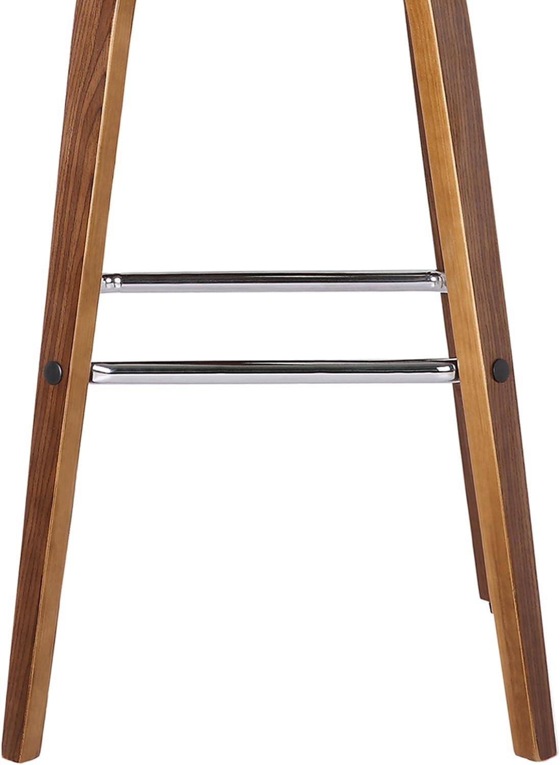 image:imageVienna Modern Swivel Bar Height Stool with Snow White Faux Leather Seat and Walnut Finished Wood Frame Set of 2Cream Faux LeatherWalnut