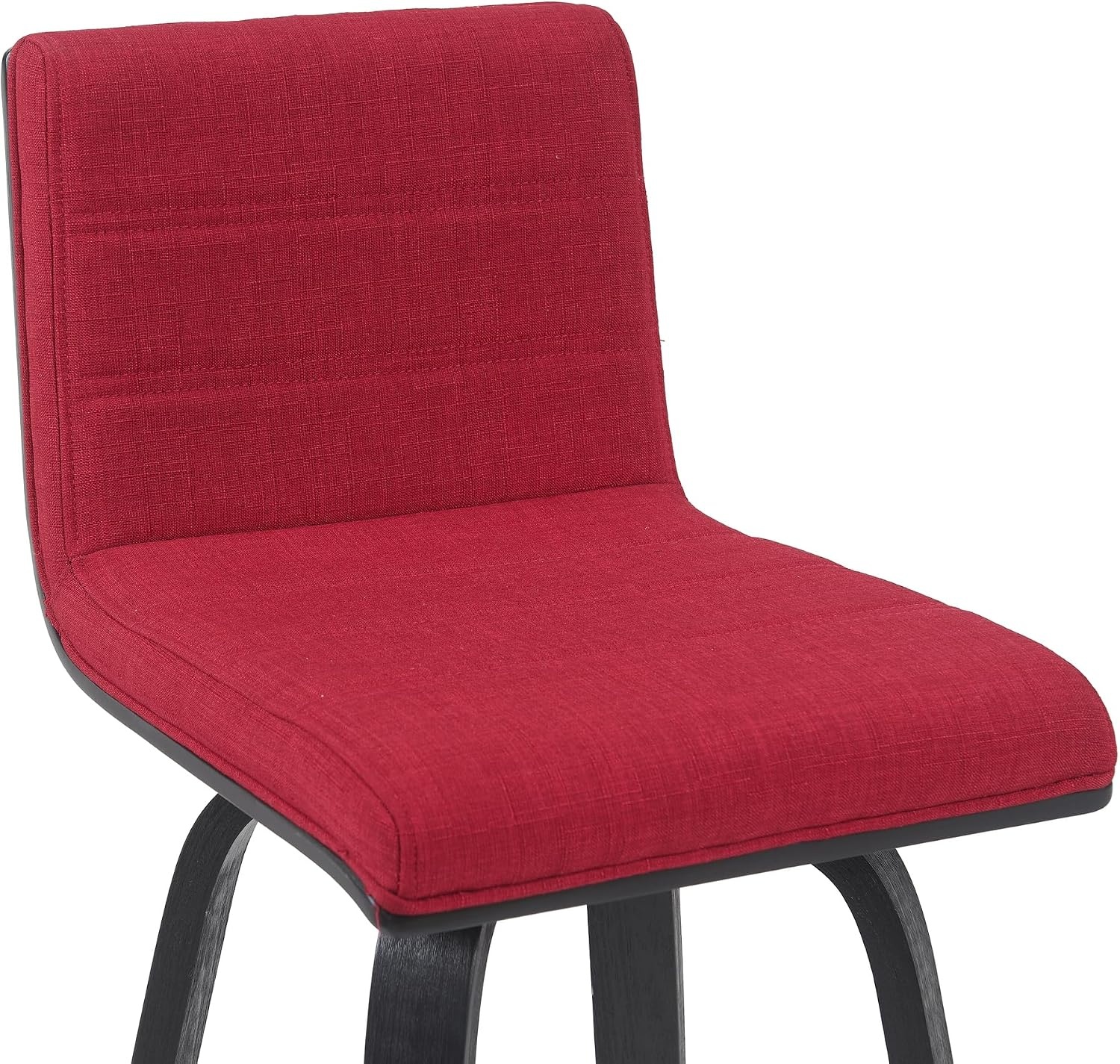 image:imageVienna Modern Swivel Bar Height Stool with Snow White Faux Leather Seat and Walnut Finished Wood Frame Set of 2Red FabricBlack
