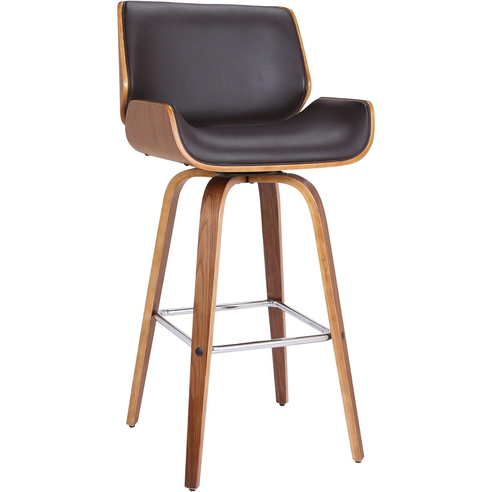 image:imageArmen Living Tyler 26 Counter Height Swivel Cream Faux Leather and Walnut Wood Bar Stool Set of 3BrownWalnut